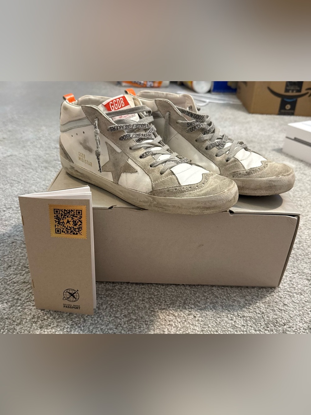Golden Goose White & Grey Mid-Star Sneakers EU 41/ US 11 | Box & Passport